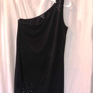 One shoulder Black Sleeveless Top